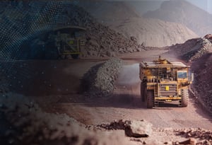 Wide shot of mine site showing scale and ruggedness of the environment