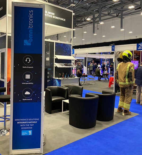 omnitronics stand at the Tait Communications booth at BAPCO 2023