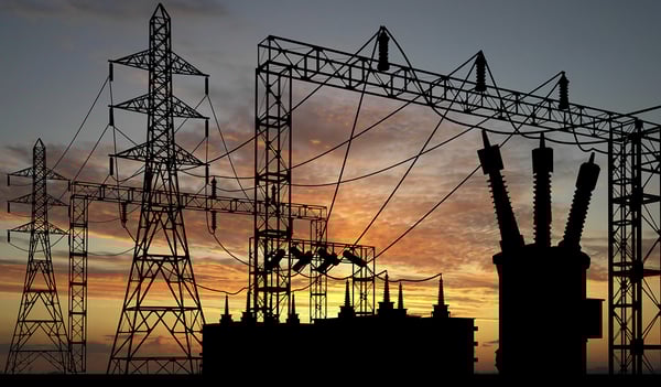Central Location of a Power Grid amongst a sunset