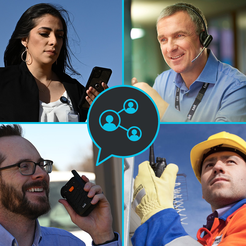 4 different industry users utilizing a device to be brought into the conversation