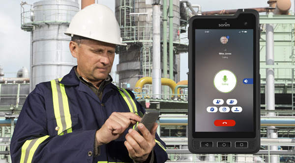 Utility worker using smart devices