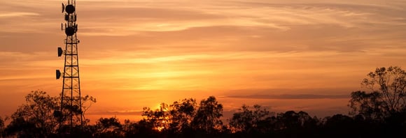 Vertel sunset skyline and radio comms