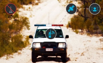 Lone Officer Checks In Outside Radio Coverage