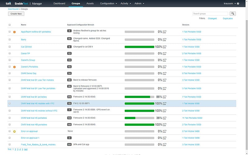 Tait EnableFleet Manager Screen